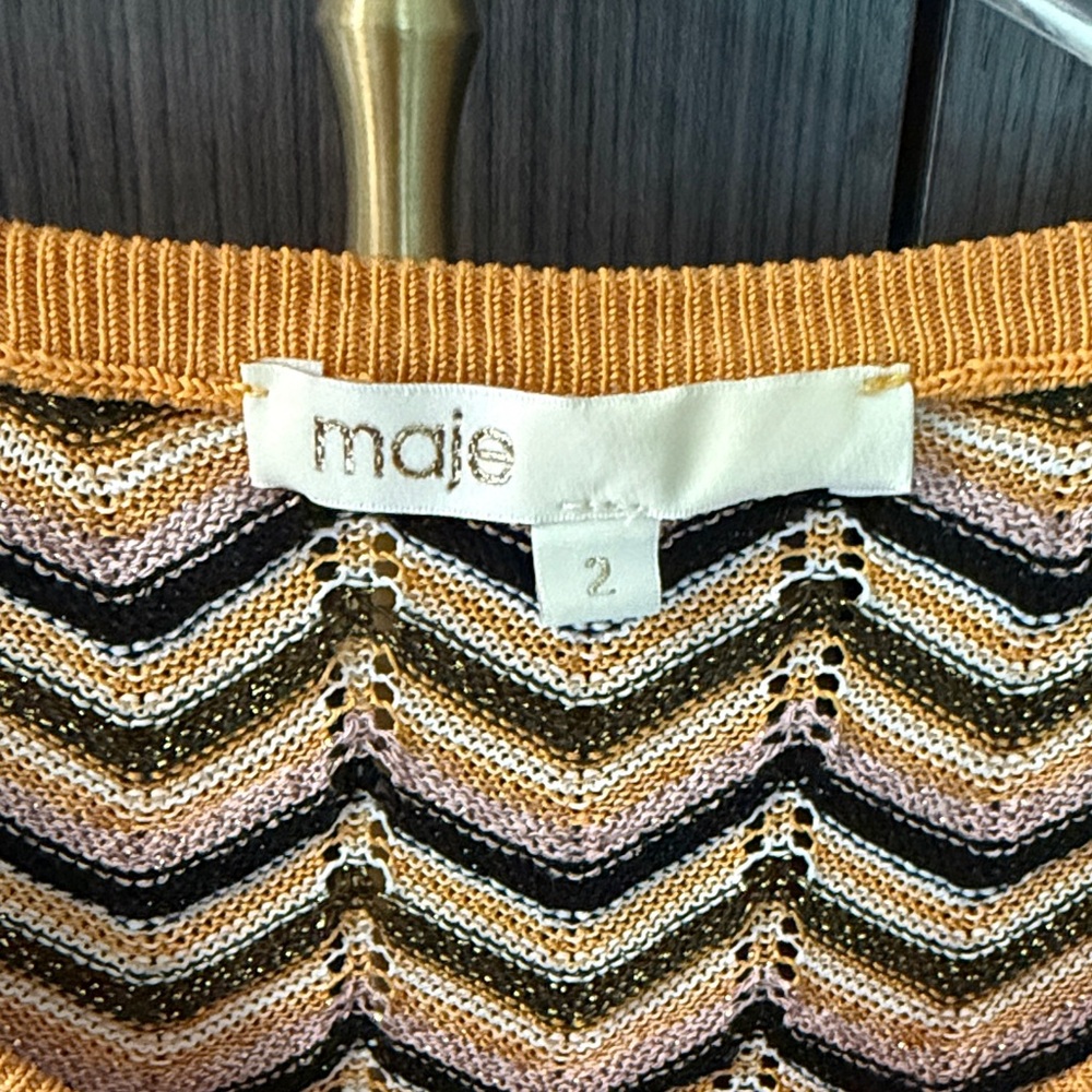 Maje Multicolor Chevron Crewneck Sweater - Picture 7 of 17